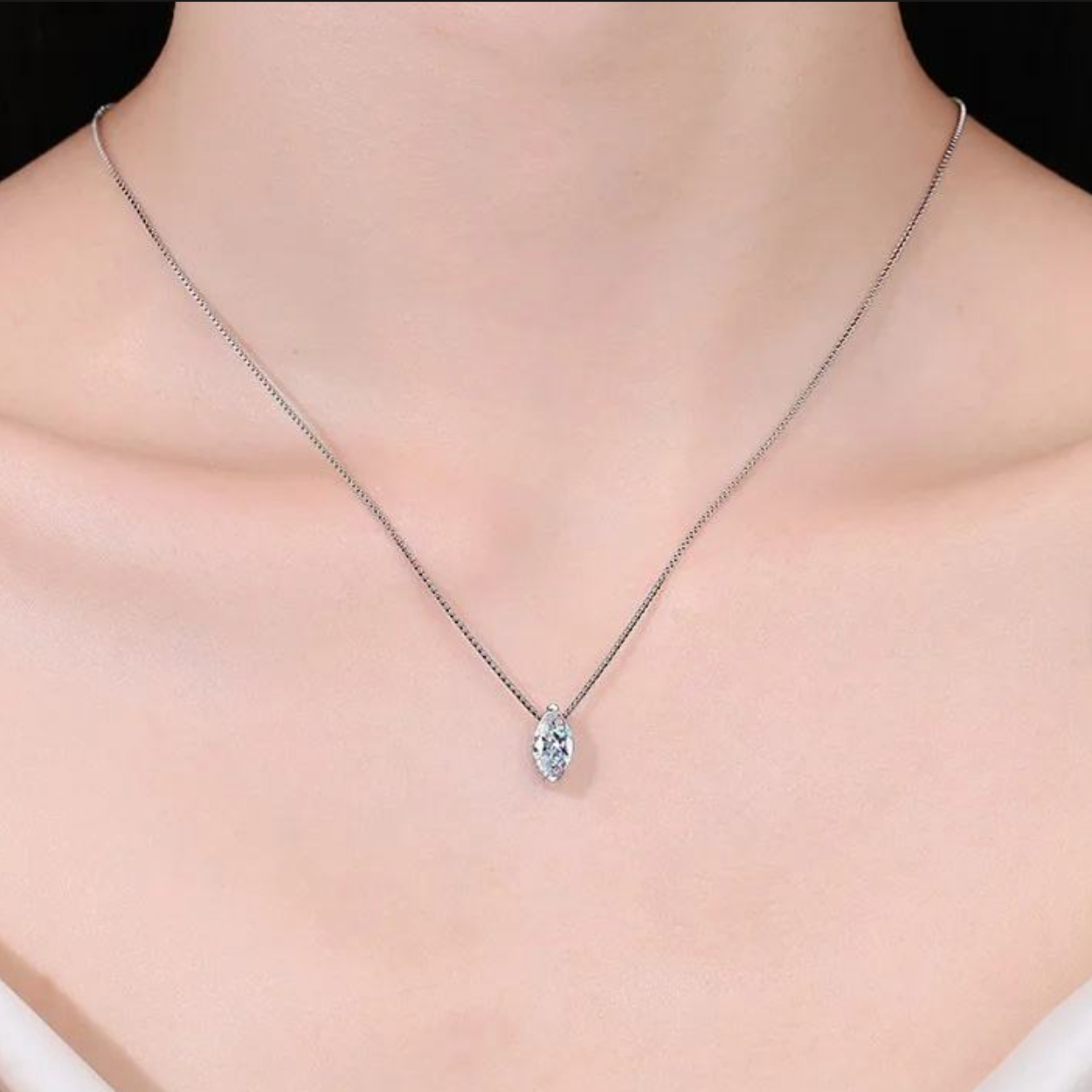 Sovereign Marquise Solitaire Necklace