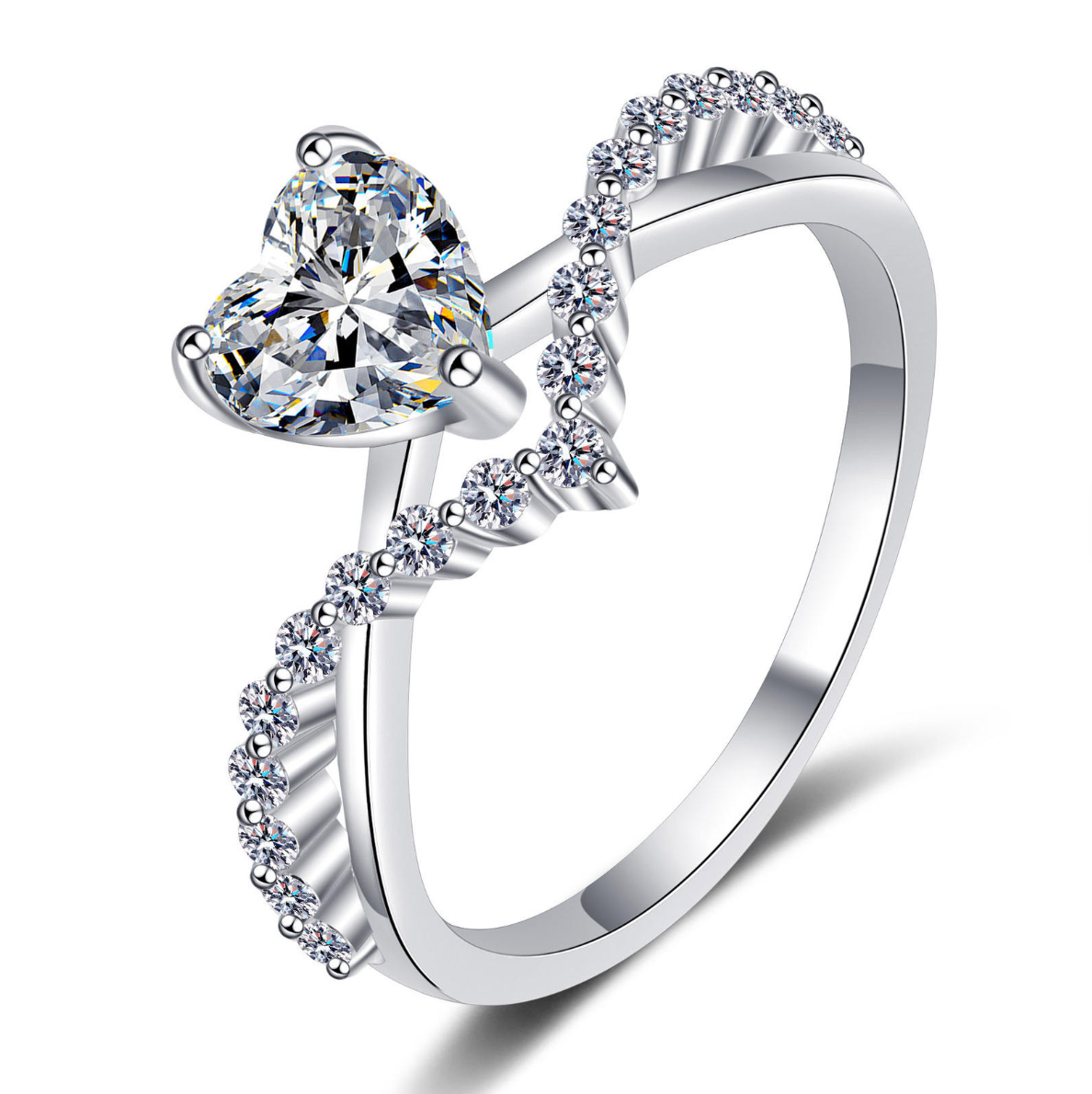 Amour Heart-Cut Tiara Ring