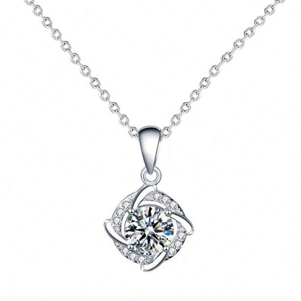 Parisian Whirl Ribbon Halo Pendant