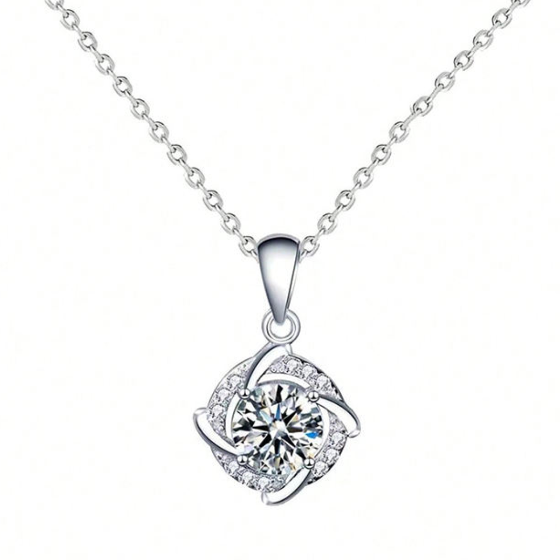 Parisian Whirl Ribbon Halo Pendant