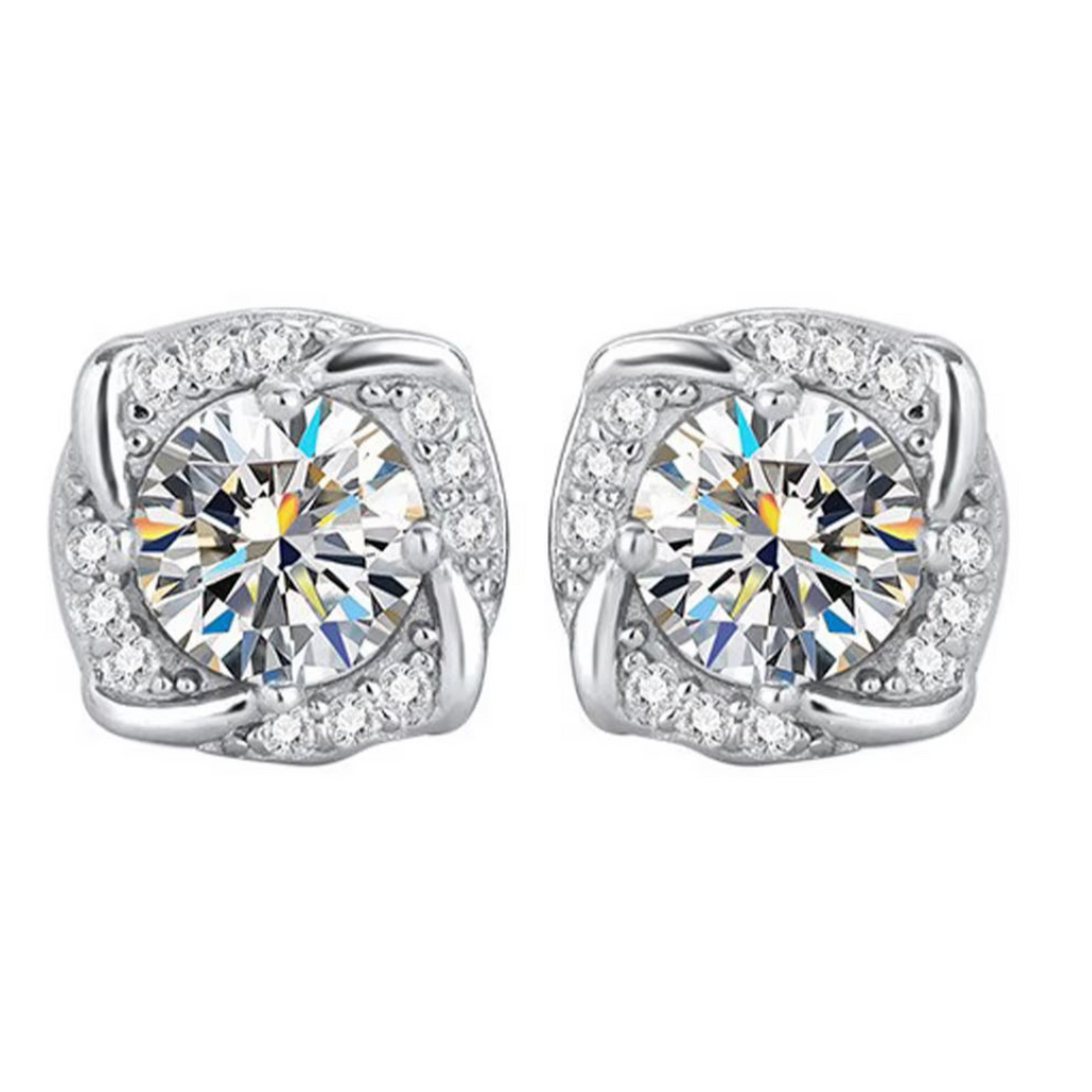 Parisian Whirl Pavé Halo Studs