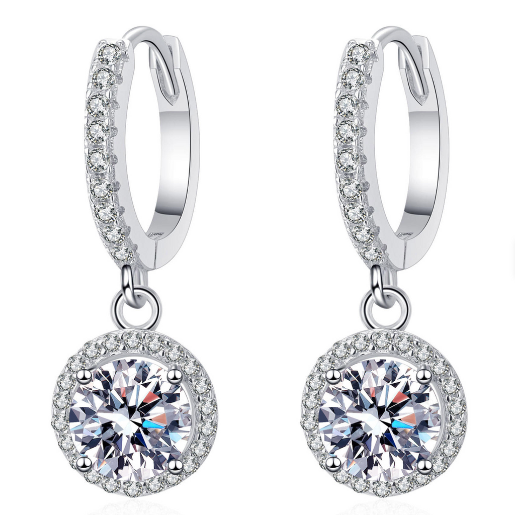 Aura Brilliant Halo Drop Huggie Earrings