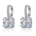 Sovereign Princess-Cut Drop Huggie Earrings